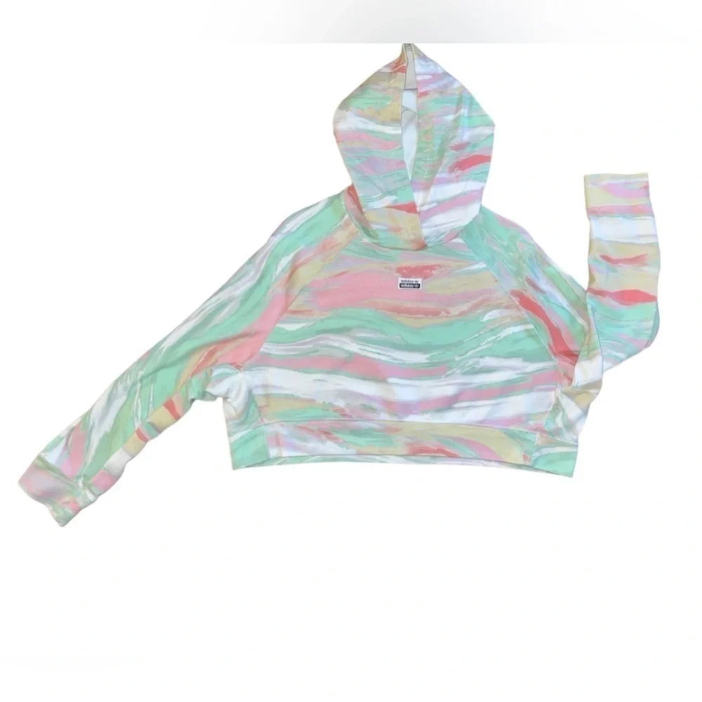Adidas Pastel marble crop hoodie - Picture 5 of 8